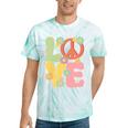 Peace Sign Love Groovy Vibes Costume Nostalgia 1980s Fashion Tie-Dye T-Shirts Mint Tie-Dye