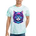 Retro 80s Cat In Space Suit Nostalgia Cat Vintage Astronaut Tie-Dye T-Shirts Mint Tie-Dye