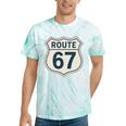 Retro Route 67 Highway Sign Vintage Road Nostalgia Premium Tri-Blend Tie-Dye T-Shirts Mint Tie-Dye