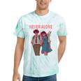 Running Together Always Connected Anime Nostalgia Message Tie-Dye T-Shirts Mint Tie-Dye