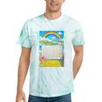 Women's Frutiger Aero Aesthetic Rainbow Glitch Art Tie-Dye T-Shirts Mint Tie-Dye