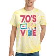 70s Retro Style Roller Skate Cassette Music Nostalgia Tie-Dye T-Shirts Yellow Tie-Dye