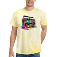 80s 90s Hip Hop Nostalgia Retro Boombox Music Lovers Tie-Dye T-Shirts Yellow Tie-Dye