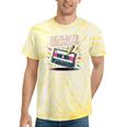 Elder Millennials Embracing 90s Rewind Nostalgia Vibes Tie-Dye T-Shirts Yellow Tie-Dye