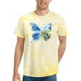 Frutiger Aero Aesthetic Butterfly Computer Fishes Scenery Tie-Dye T-Shirts Yellow Tie-Dye