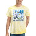 Frutiger Aero Aesthetic Tech Great Wave Of Kanagawa Fishes Tie-Dye T-Shirts Yellow Tie-Dye Frutiger Aero Aesthetic Tech Great Wave Of Kanagawa Fishes Tie-Dye T-Shirts Yellow Tie-Dye