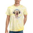 Frutiger Aero Cat Wearing Headphones Bubble 2000s Gen-Z Meme Tie-Dye T-Shirts Yellow Tie-Dye