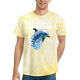 Frutiger Aero Splashy Dolphin Y2k Aesthetic Graphic Premium Tie-Dye T-Shirts Yellow Tie-Dye