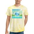 Frutiger Aero Y2k Aesthetic Palm Trees Cyber Beach World Tie-Dye T-Shirts Yellow Tie-Dye