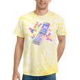 Frutiger Aero Y2K Chrome Phone Butterfly Tie-Dye T-Shirts Yellow Tie-Dye