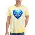 Frutiger Aero Y2K Heart Tie-Dye T-Shirts Yellow Tie-Dye