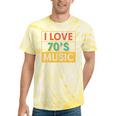 I Love 70's Music Retro Style Nostalgia Vibe 1970 70's Party Premium Tri-Blend Tie-Dye T-Shirts Yellow Tie-Dye