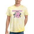 Nostalgia 80s 90s Retro Style Graphics Rose Pink Flower Tie-Dye T-Shirts Yellow Tie-Dye