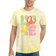 Peace Sign Love Groovy Vibes Costume Nostalgia 1980s Fashion Tie-Dye T-Shirts Yellow Tie-Dye