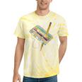 Retro Cassette And Pencil 80s 90s Nostalgia Music Lover Tie-Dye T-Shirts Yellow Tie-Dye