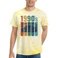 Retro Nineties Style Audio Tape Nostalgia Year 1990 Premium Tri-Blend Tie-Dye T-Shirts Yellow Tie-Dye