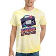 Rewind Good Times Retro VHS Tape Nostalgia 80s 90s Premium Tri-Blend Tie-Dye T-Shirts Yellow Tie-Dye