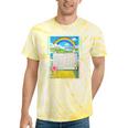 Women's Frutiger Aero Aesthetic Rainbow Glitch Art Tie-Dye T-Shirts Yellow Tie-Dye