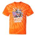 80's Cartoon Heroes Apparel For Retro Nostalgia Fans Tie-Dye T-Shirts Orange Tie-Dye