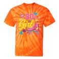80's Girl Roller Skates Skating Eighties 1980s Nostalgia Tie-Dye T-Shirts Orange Tie-Dye