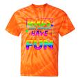 80's Girls Just Wanna Have Fun Nostalgia 1980s Style Premium Tri-Blend Tie-Dye T-Shirts Orange Tie-Dye