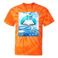 Frutiger Aero Aesthetic Tech Book Butterfly Tie-Dye T-Shirts Orange Tie-Dye