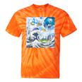 Frutiger Aero Aesthetic Tech Great Wave Of Kanagawa Fishes Tie-Dye T-Shirts Orange Tie-Dye Frutiger Aero Aesthetic Tech Great Wave Of Kanagawa Fishes Tie-Dye T-Shirts Orange Tie-Dye