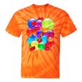 Frutiger Aero Aesthetic Tech Orb Pattern Heart Cherry Lips Tie-Dye T-Shirts Orange Tie-Dye