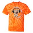 Frutiger Aero Cat Wearing Headphones Bubble 2000s Gen-Z Meme Tie-Dye T-Shirts Orange Tie-Dye