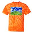 Frutiger Aero Dolphin Meadow Aesthetic Y2k 2000s Ironic Tie-Dye T-Shirts Orange Tie-Dye