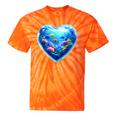 Frutiger Aero Y2K Heart Tie-Dye T-Shirts Orange Tie-Dye