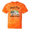 Holiday Scene Nostalgia North Pole Tree Farm Merry Christmas Tie-Dye T-Shirts Orange Tie-Dye