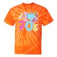 I Love 70's Retro Style Nostalgia Vibe 1970's Party Premium Tri-Blend Tie-Dye T-Shirts Orange Tie-Dye