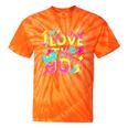 I Love The 90'S 90s Retro Nostalgia Premium Tri-Blend Tie-Dye T-Shirts Orange Tie-Dye