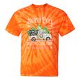 North Pole Tree Farm Merry Christmas Holiday Scene Nostalgia Tie-Dye T-Shirts Orange Tie-Dye