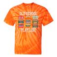 Old School Playlist Nostalgia Vibes Cassette Tie-Dye T-Shirts Orange Tie-Dye