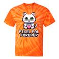 Pixel Art Pet Cat Y2K Retro Vintage Digital Nostalgia Tech Tie-Dye T-Shirts Orange Tie-Dye