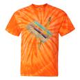 Retro Cassette And Pencil 80s 90s Nostalgia Music Lover Tie-Dye T-Shirts Orange Tie-Dye