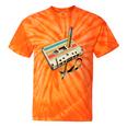 Retro Cassette Tape & Pencil Rewind Nostalgia Party 80s 90s Premium Tie-Dye T-Shirts Orange Tie-Dye