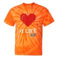 Retro Gamer 1 Life Pixel Heart – 8-Bit Gaming Nostalgia Tie-Dye T-Shirts Orange Tie-Dye