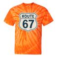 Retro Route 67 Highway Sign Vintage Road Nostalgia Premium Tri-Blend Tie-Dye T-Shirts Orange Tie-Dye
