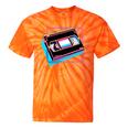 Retro VHS Vaporwave Video Cassette Nostalgia Geek Chic Premium Tri-Blend Tie-Dye T-Shirts Orange Tie-Dye