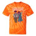 Running Together Always Connected Anime Nostalgia Message Tie-Dye T-Shirts Orange Tie-Dye