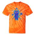 Yk2 Grunge Earthy Blue Cat With Stars Tomboy 90s Nostalgia Premium Tri-Blend Tie-Dye T-Shirts Orange Tie-Dye