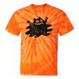 Yk2 Grunge Scary Cat With Tail Tomboy 90s Nostalgia Indie Tie-Dye T-Shirts Orange Tie-Dye