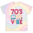 70s Retro Style Roller Skate Cassette Music Nostalgia Tie-Dye T-Shirts Hazy Rainbow Tie-Dye