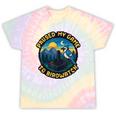 8-Bit Gamer Birder Blue Jay Arcade Nostalgia Nature Tie-Dye T-Shirts Hazy Rainbow Tie-Dye