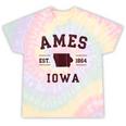 Ames Iowa Est 1864 Nostalgia Tie-Dye T-Shirts Hazy Rainbow Tie-Dye