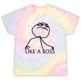 Like A Boss Rage Comic Meme Classic Internet Nostalgia Tee Tie-Dye T-Shirts Hazy Rainbow Tie-Dye