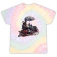 Classic Steam Train Enthusiasts Nostalgia For Train Lovers Tie-Dye T-Shirts Hazy Rainbow Tie-Dye